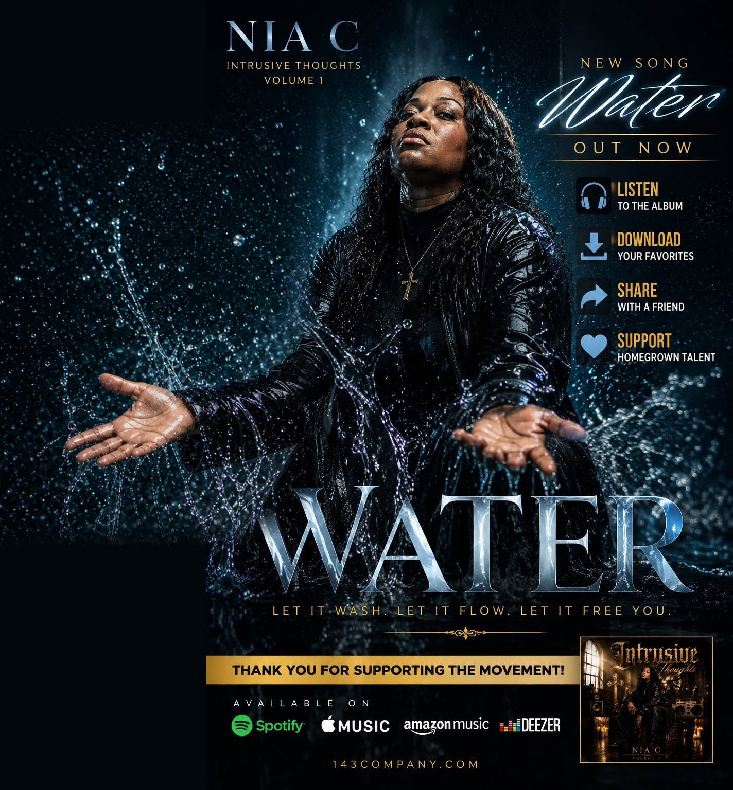 Nia C WATER promotional artwork for Intrusive Thoughts Vol. 1